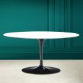 Tulip Saarinen Oval Coffee Table H 41 in Absolute White Made in Italy - Scarlet