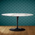Saarinen Tulip Coffee Table Oval H 41 in Ceramic Aura 22 Made in Italy - Scarlet