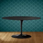 Saarinen Tulip Coffee Table, Oval, H 41 cm, Domoos Ceramic, Made in Italy - Scarlet Viadurini