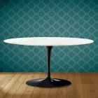 Tulip Saarinen Oval Coffee Table H 41 in Rem Ceramic Made in Italy - Scarlet Viadurini