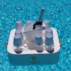 Coffee table - floating tray in nautical eco-leather and Trona plexiglass Viadurini