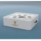 Coffee table - floating tray of faux leather and plexiglass nautical Trona Viadurini