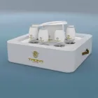 Coffee table - floating tray of faux leather and plexiglass nautical Trona Viadurini