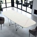 Modern Barrel Shaped Table in Steel and Marble Made in Italy - Ezzellino 