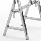 Height adjustable steel / glass table (L190xH72 / 74 / 78xP90cm) Cristal Viadurini