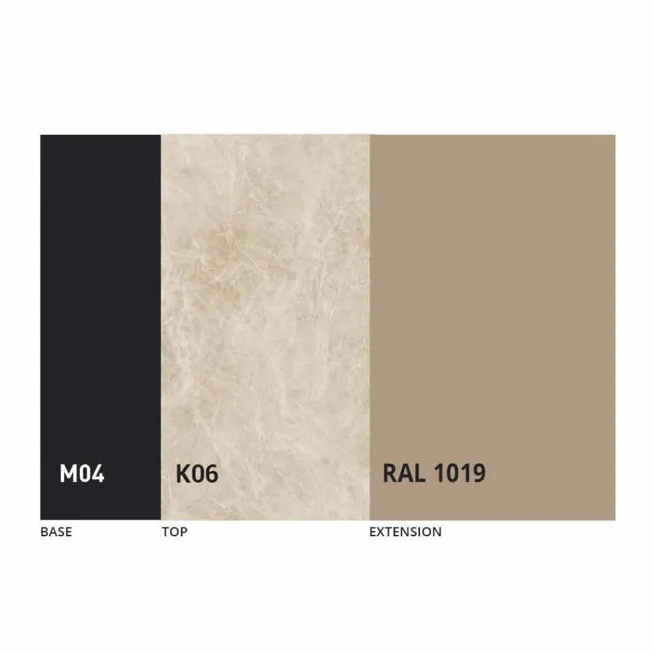 Extendable Dining Table to 2.8 m in Ceramic and Metal Legs - Paoluccio Viadurini