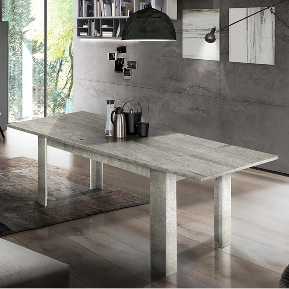 Design Dining Table Extendable to 210 cm in Sustainable Wood - Perro Viadurini