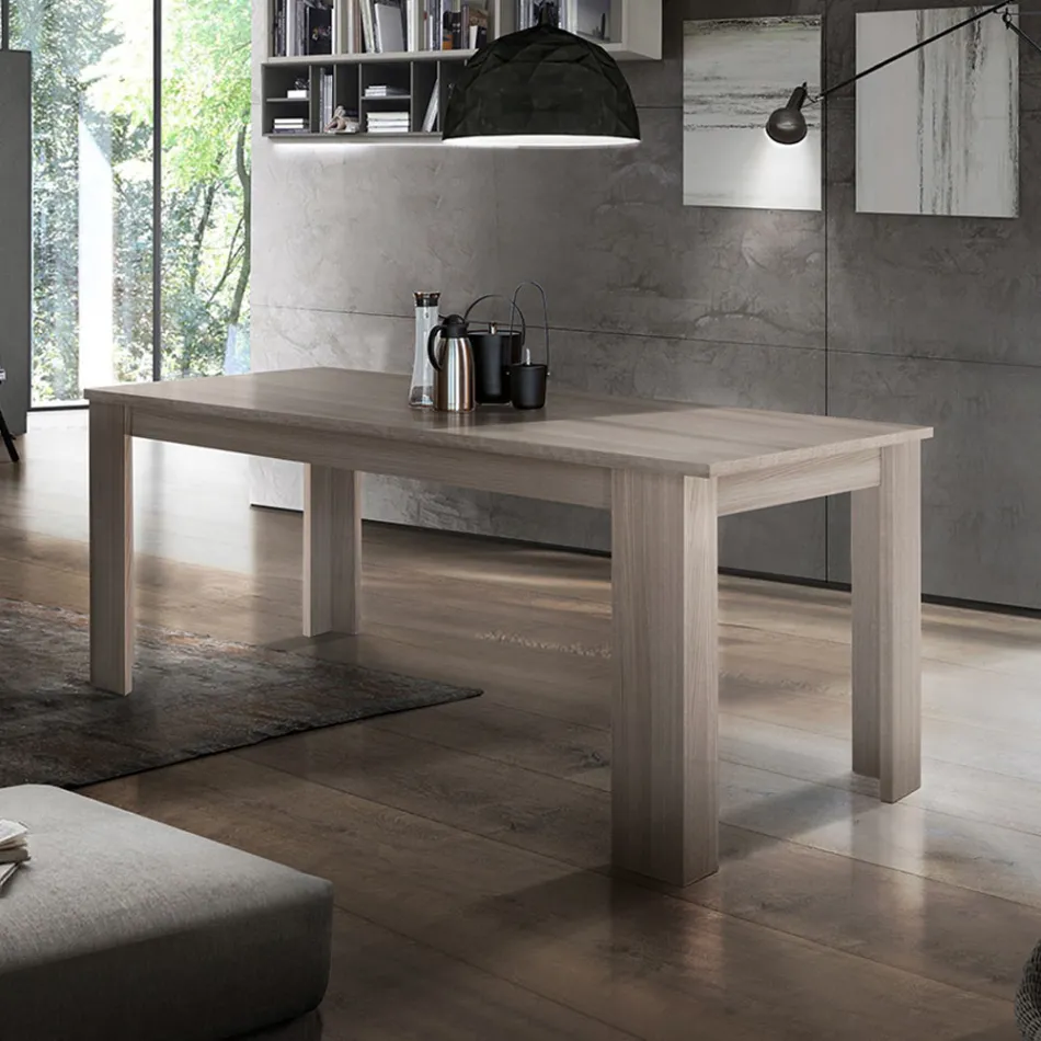 Design Dining Table Extendable to 210 cm in Sustainable Wood - Perro Viadurini