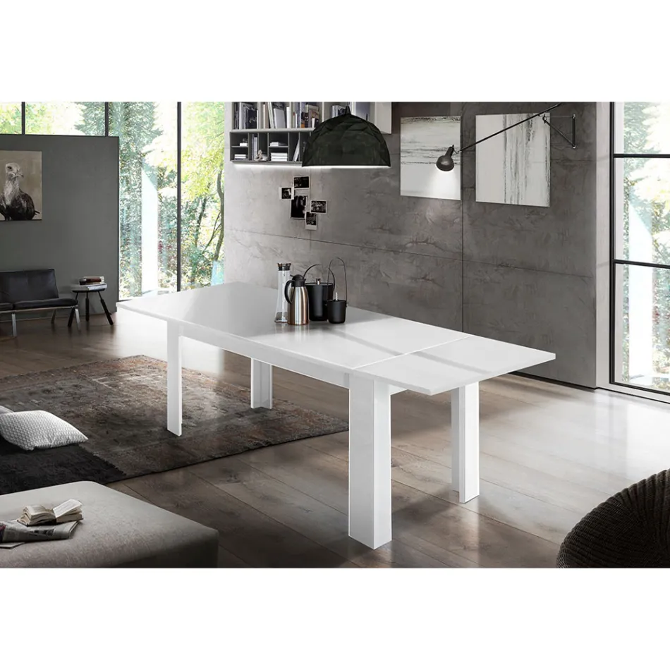 Design Dining Table Extendable to 210 cm in Sustainable Wood - Perro Viadurini