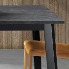 Extendable Table to 220 cm with Graphite Beech Base Made in Italy - Toles Viadurini
