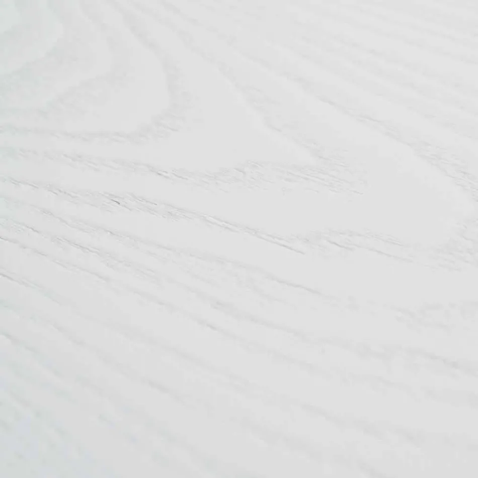 Extendable white table with structure in natural solid Rico Viadurini