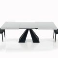 Extendable Table with Central Opening and Folding Edge Made in Italy - Dalmata
