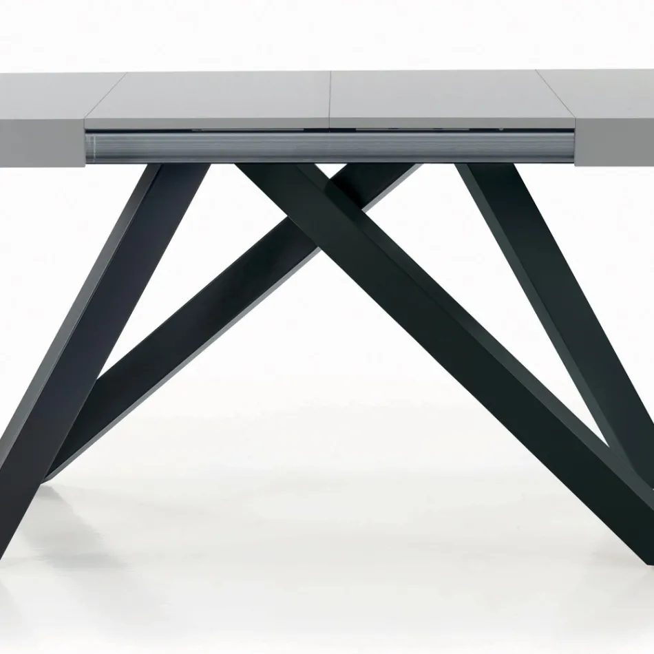 Extendable Table with Synchronized Central Opening in Laminate - Settimmio Viadurini