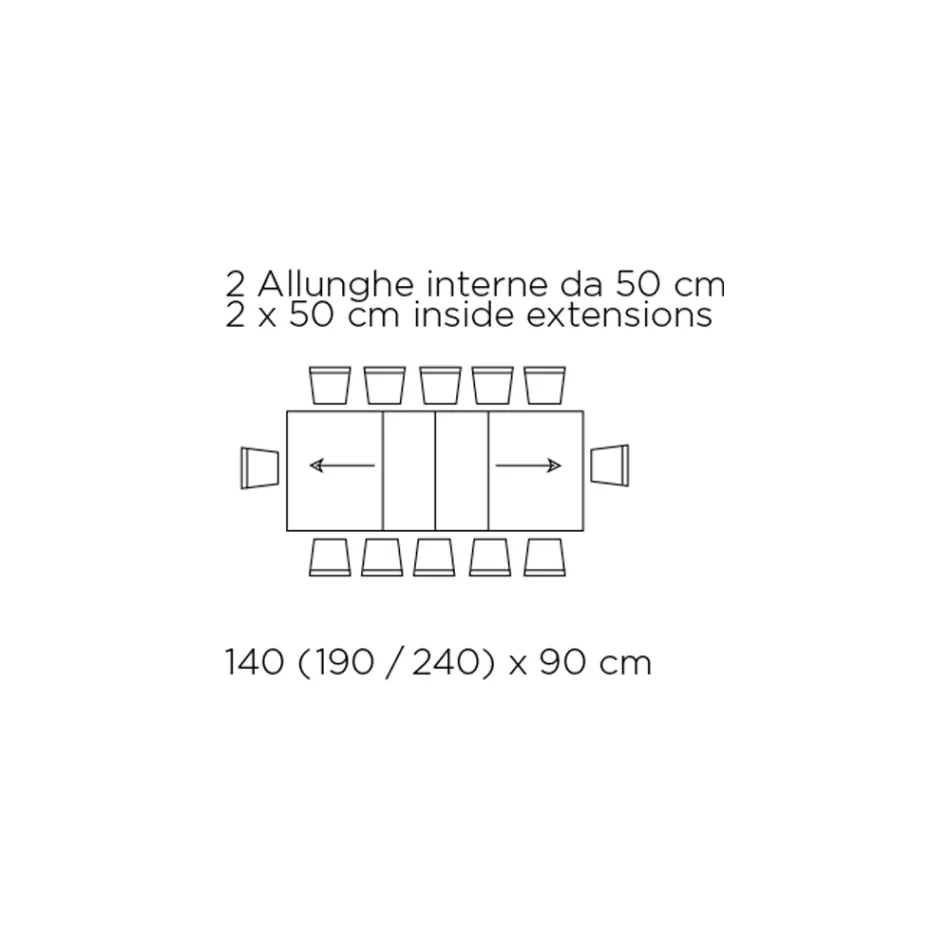 Extendable Table with Synchronized Central Opening in Laminate - Settimmio Viadurini