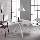 Extendable table with ceramic top and metal legs, Lozzolo Viadurini