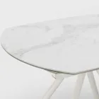 Extendable table with ceramic top and metal legs, Lozzolo Viadurini