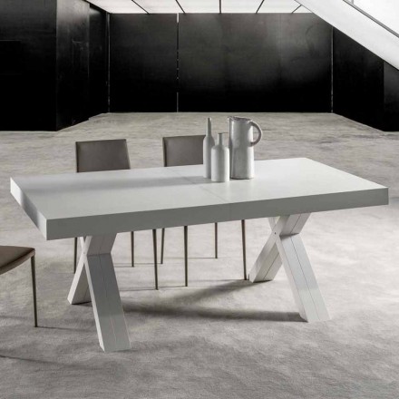 Extendable Table, with Melamine Wood Top - Atessa Viadurini