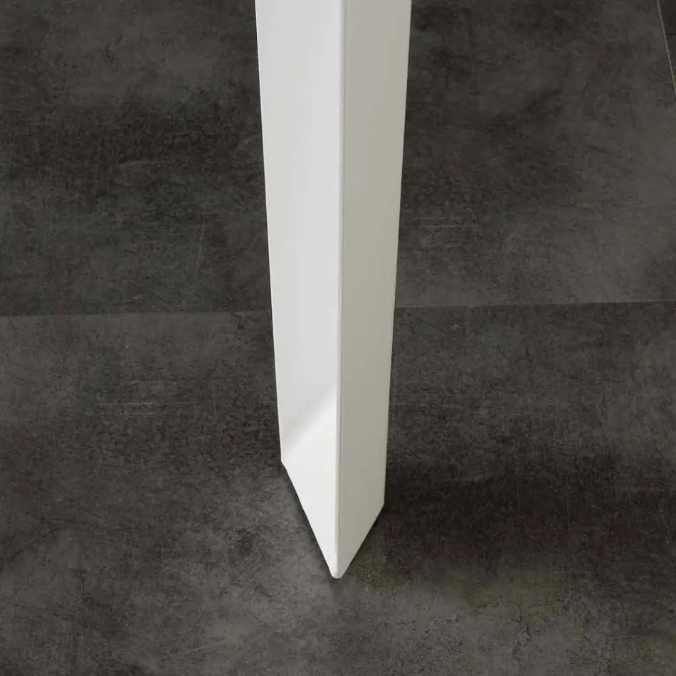 Extendable table with modern Baltimore tempered glass top Viadurini