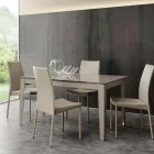 Extendable table with modern Baltimore tempered glass top Viadurini