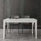 Extendable table with modern Baltimore tempered glass top Viadurini