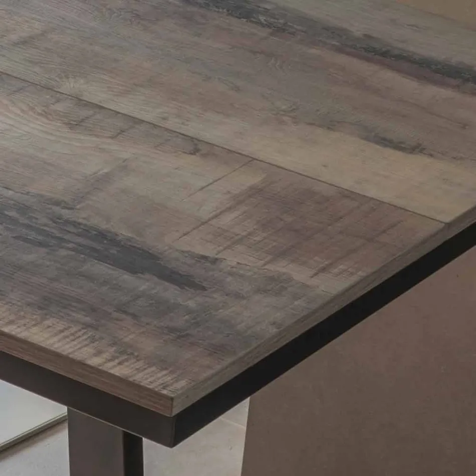 Extendable Dining Table in Wood and Metal up to 280 cm - Gallotto Viadurini
