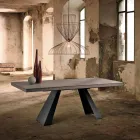 Extendable design table in oak wood made in Italy Zerba Viadurini