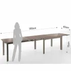 Extendable Design Table in Glass and Metal, Warrior Viadurini