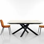 Extendable ceramic glass design table made in Italy, Dionigi Viadurini