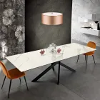 Extendable design table in glass-ceramic made in Italy, Dionigi Viadurini