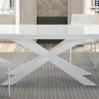 Extendable Table up to 300 cm in Glass and Steel Made in Italy – Grotta Viadurini