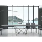 Extendable Table up to 300 cm in Venereed Wood Made in Italy – Ezzellino Viadurini