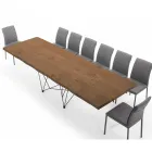Extendable Table up to 300 cm in Venereed Wood Made in Italy – Ezzellino Viadurini