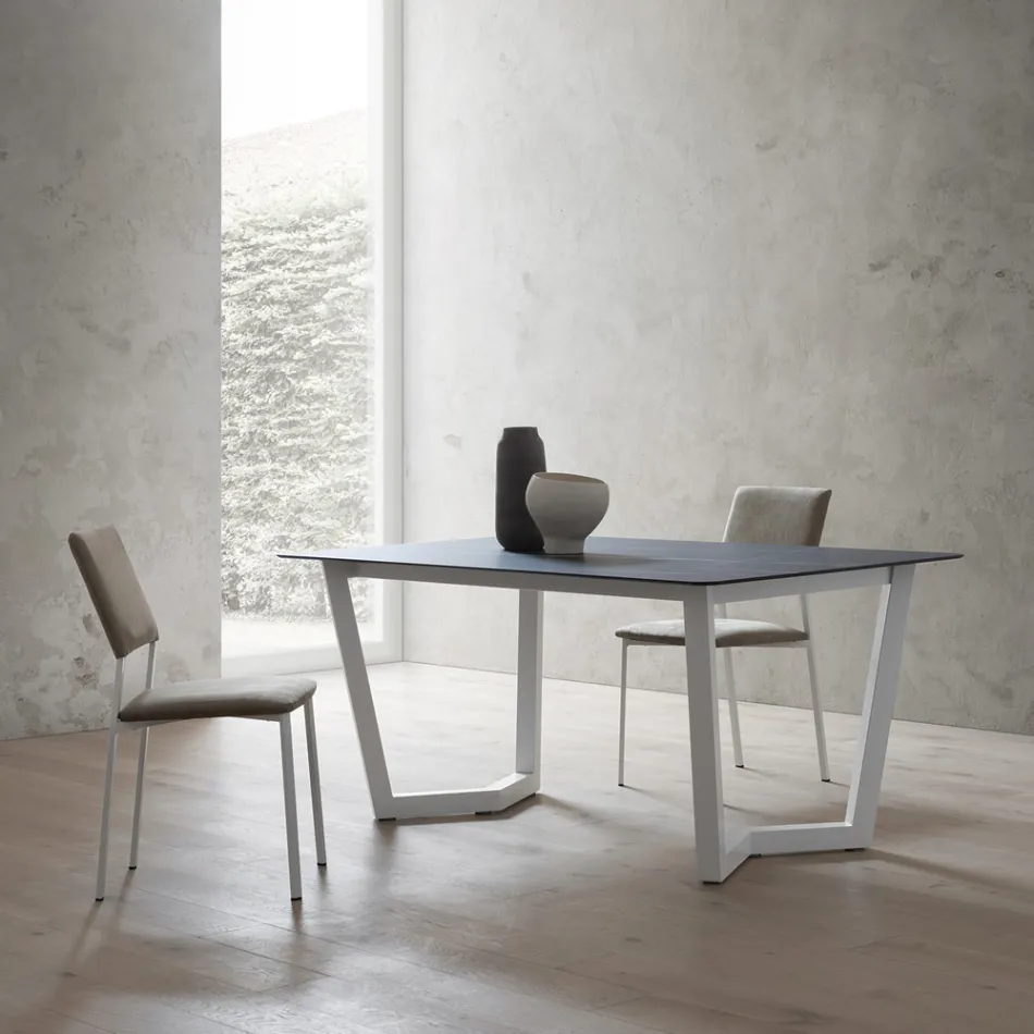 Extendable Table Up to 300 cm Laminated HPL Top Made in Italy - Bastiano Viadurini