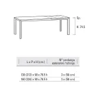 Extendable Table Up to 334 cm in Aluminum and Hpl Made in Italy - Filiberto Viadurini