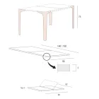 Extendable Table Up to 222 cm in Hpl Wood Effect Made in Italy - Vulcano Viadurini