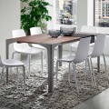 Extendable Table Up to 222 cm in Hpl Wood Effect Made in Italy - Vulcano