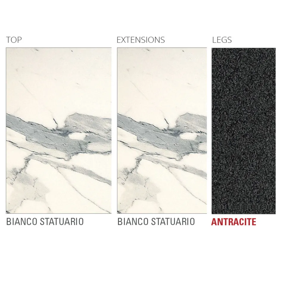 Extendable table up to 240 cm with Laminam top Made in Italy - Maltese Viadurini