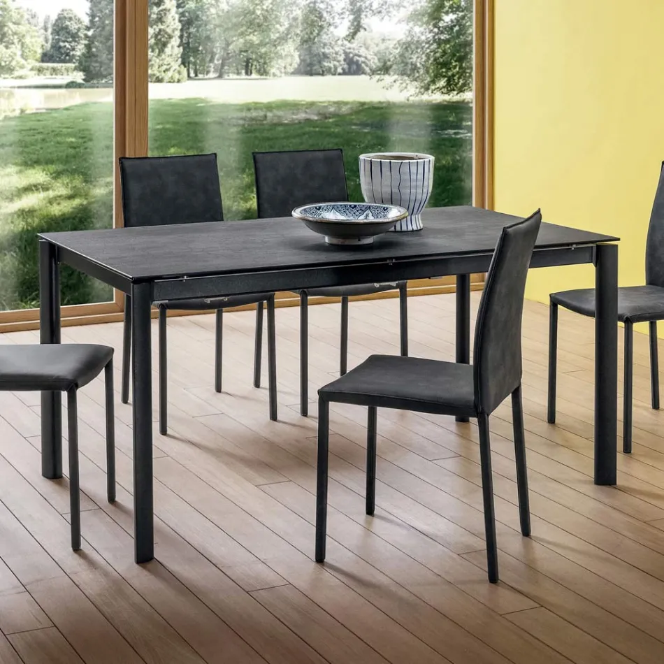 Extendable table up to 240 cm with Laminam top Made in Italy - Maltese Viadurini