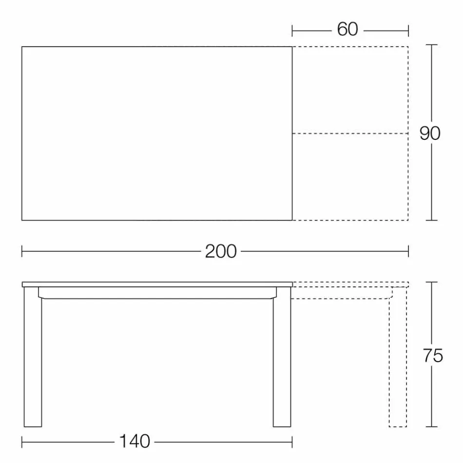 Extendable Table Up to 250 cm with Glass Top Made in Italy - Pitagora Viadurini