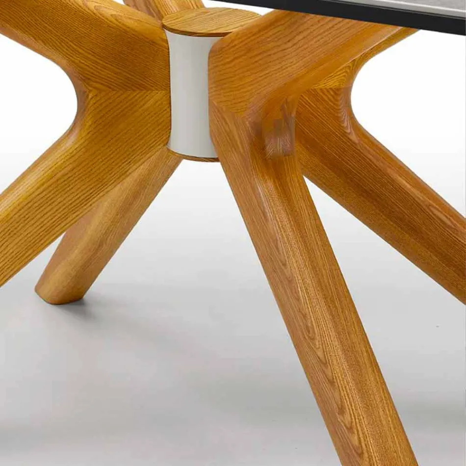 Extendable Table Up to 260 cm in Stoneware, Marble and Wood Made in Italy - Malita Viadurini