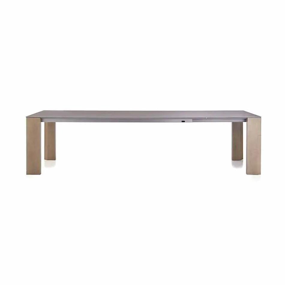 Extendable Table Up to 300 cm in Ceramic and Wooden Legs - Ipanemo Viadurini