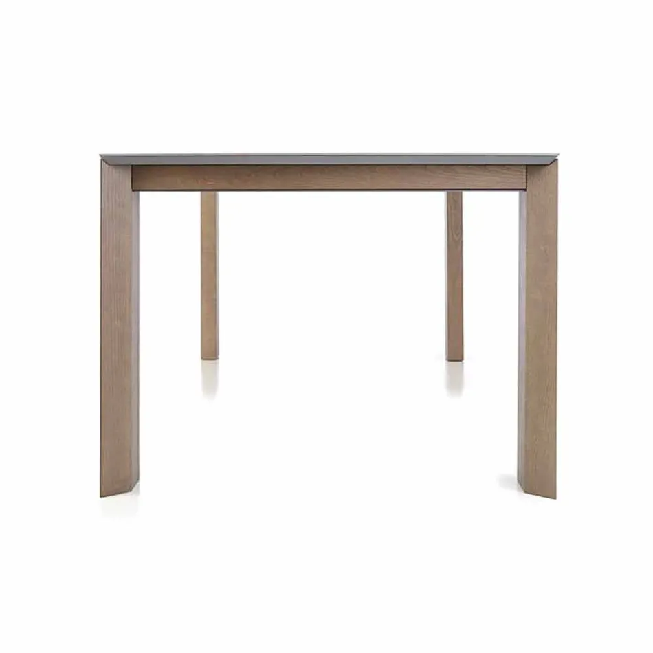 Extendable Table Up to 300 cm in Ceramic and Wooden Legs - Ipanemo Viadurini