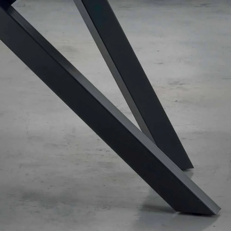 Extendable Table Up to 300 cm in Fenix and Steel Made in Italy - Settimmio Viadurini