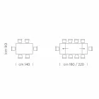 Extendable Table Up to 300 cm in Fenix and Steel Made in Italy - Settimmio Viadurini