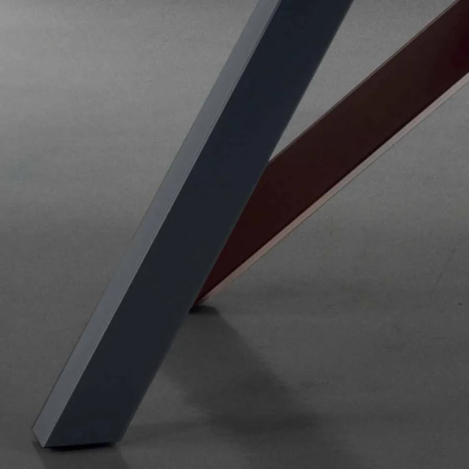 Extendable Table Up to 300 cm in Wood and Steel Made in Italy - Settimmio Viadurini