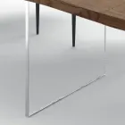 Extendable Table up to 300 cm in Veneered Wood and Glass - Tear Viadurini