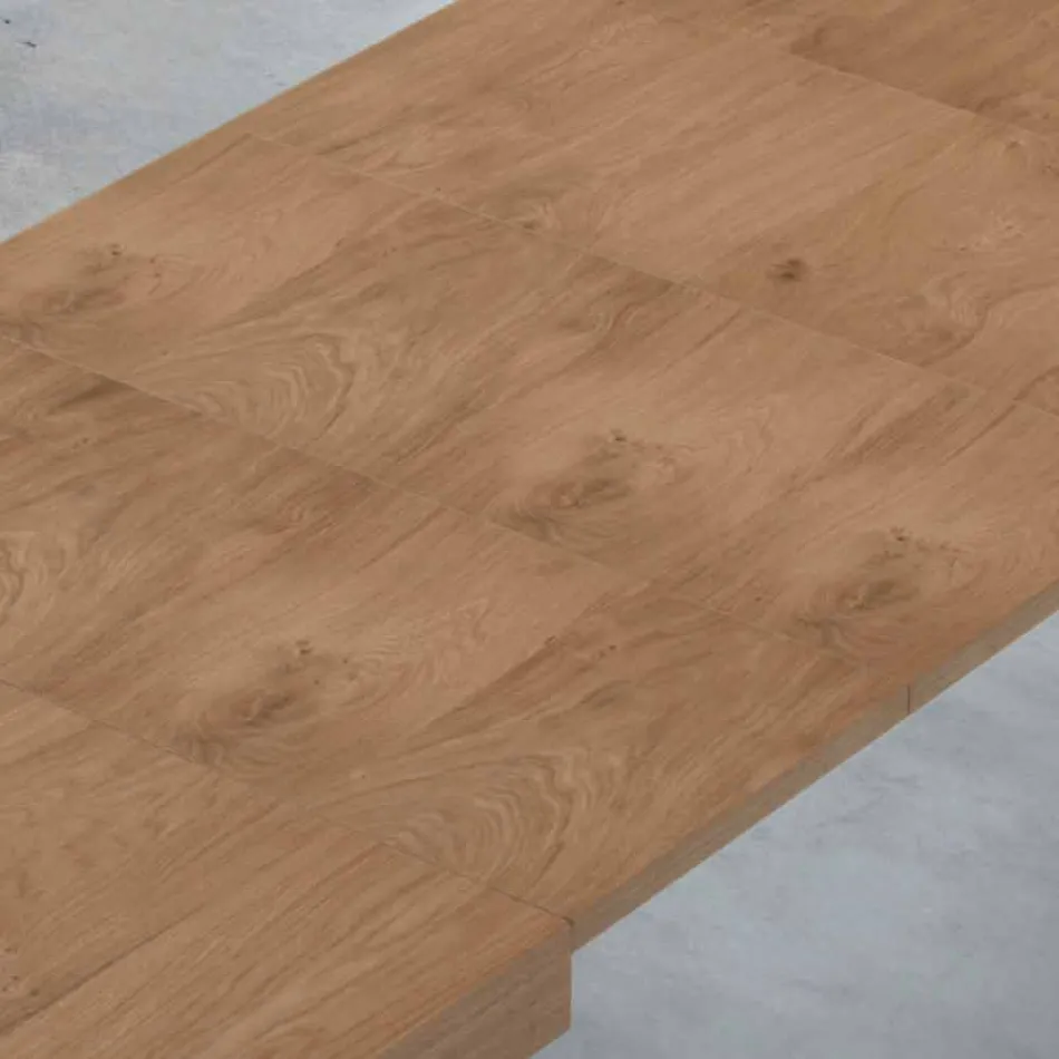 Extensible Table Up to 470 cm in Wood Veneer Made in Italy - Gordito Viadurini