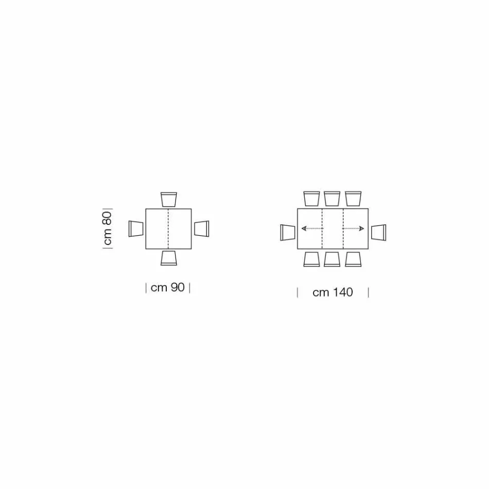 Extensible Table Up to 470 cm in Wood Veneer Made in Italy - Gordito Viadurini