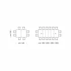 Extensible Table Up to 470 cm in Wood Veneer Made in Italy - Gordito Viadurini