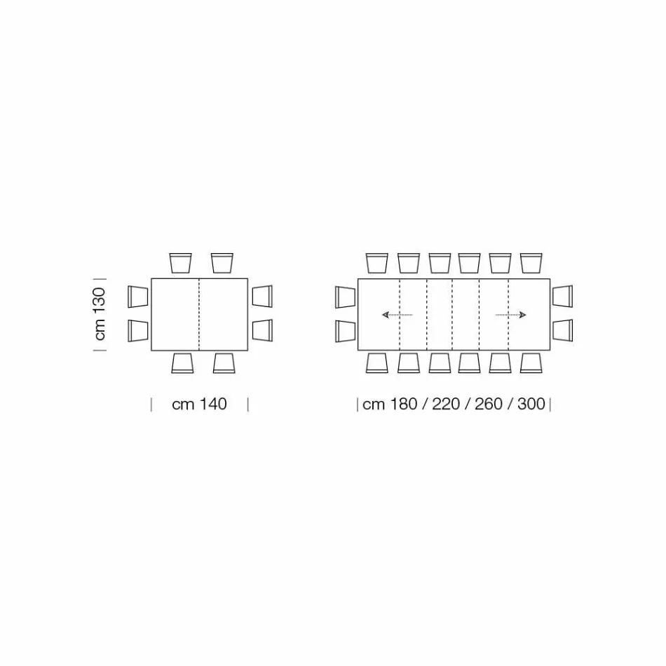Extensible Table Up to 470 cm in Wood Veneer Made in Italy - Gordito Viadurini